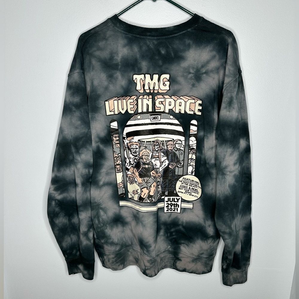 TMG Tiny Meat Gang Hoodie Black Large Tour Sweater Tie Dye